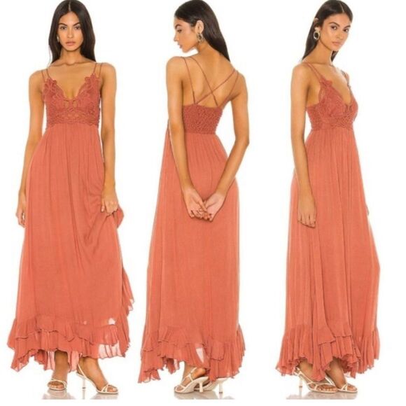 Free People Adela Maxi Dress Copper - Picture 1 of 6